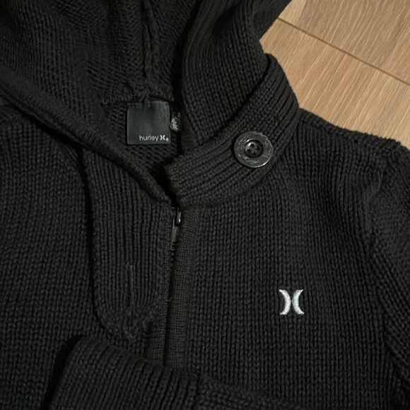 Hurley Knit Zipup Hoodie Sweater -Black - Picture 7 of 16